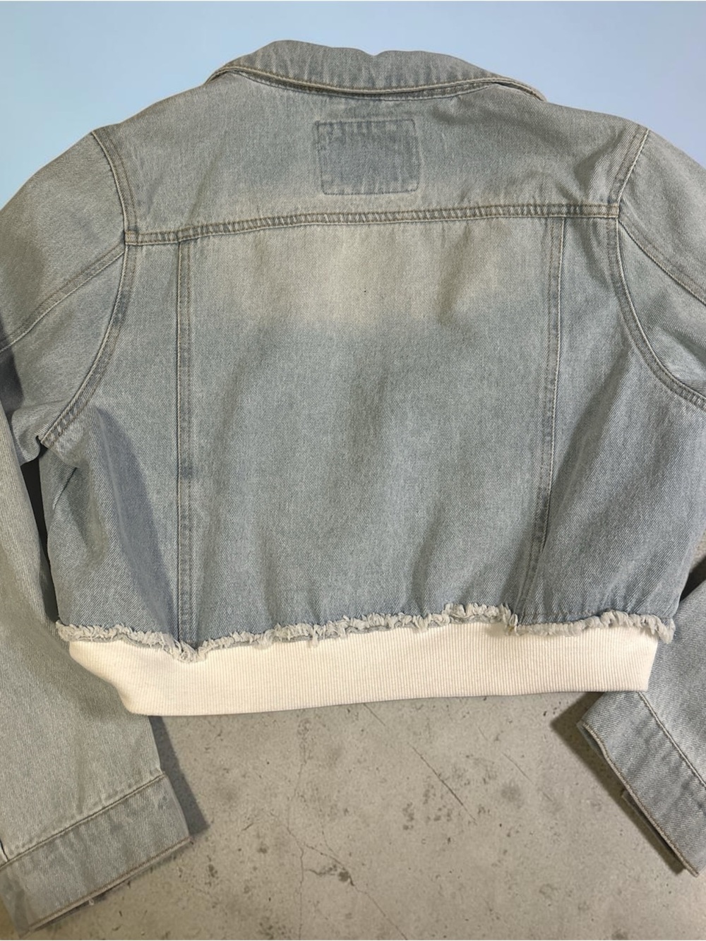 Love Tree Light Blue Denim Jacket with White Hood - Picture 3 of 8
